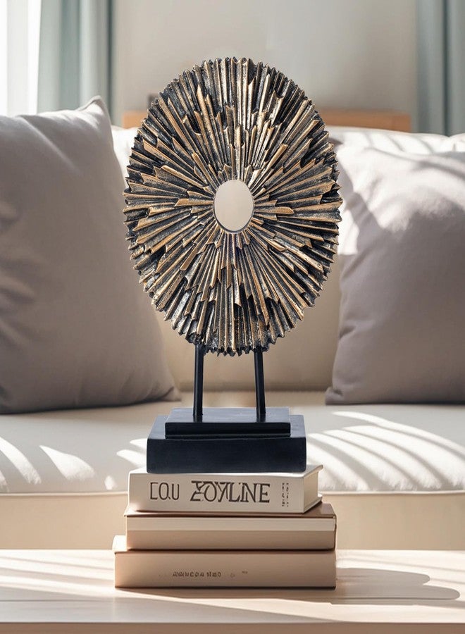 EZ4ENCE Minimalist Round Statue Above Cabinet Decor Kitchen, Modern Decorative Sculpture Home Decorations for Living Room Coffee Table, Office Decor Items, Center Table Decoration (Black) - Image 2